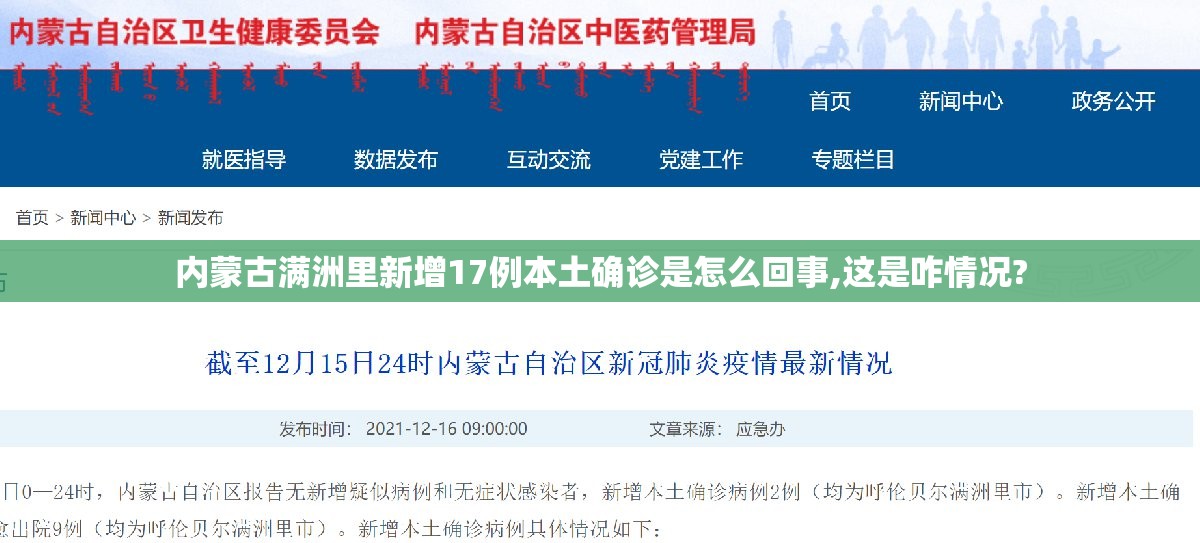 内蒙古满洲里新增17例本土确诊是怎么回事,这是咋情况? 内蒙古满洲里新增17例本土确诊是怎么回事,这是咋情况?