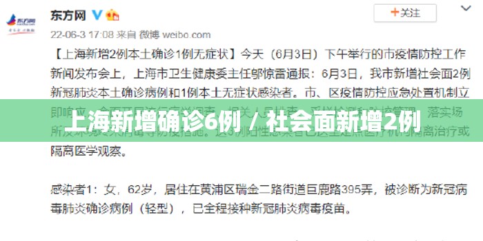 上海新增确诊6例 / 社会面新增2例