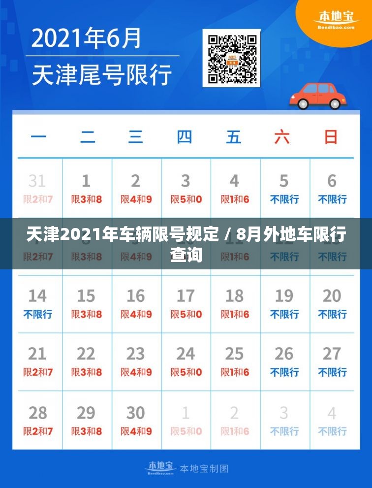 天津2021年车辆限号规定 / 8月外地车限行查询 天津2021年车辆限号规定 / 8月外地车限行查询