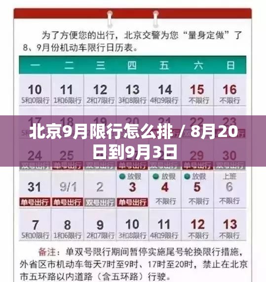 北京9月限行怎么排 / 8月20日到9月3日 北京9月限行怎么排 / 8月20日到9月3日