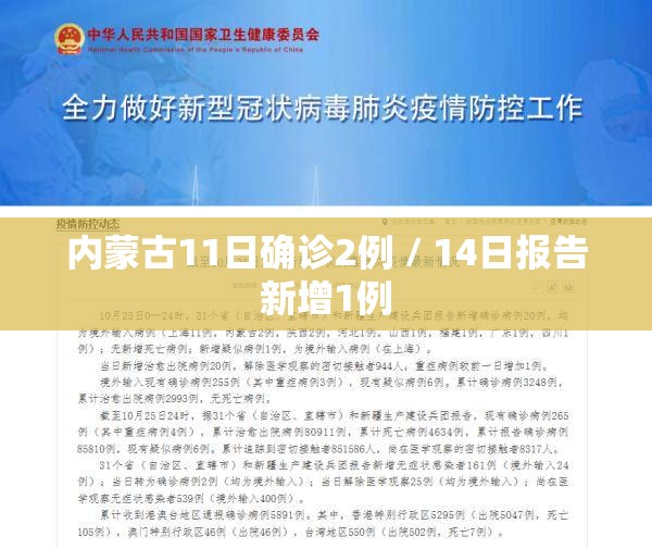 内蒙古11日确诊2例 / 14日报告新增1例