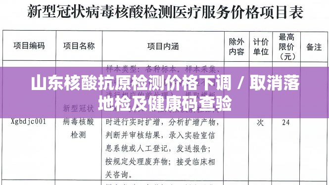 山东核酸抗原检测价格下调 / 取消落地检及健康码查验 山东核酸抗原检测价格下调 / 取消落地检及健康码查验