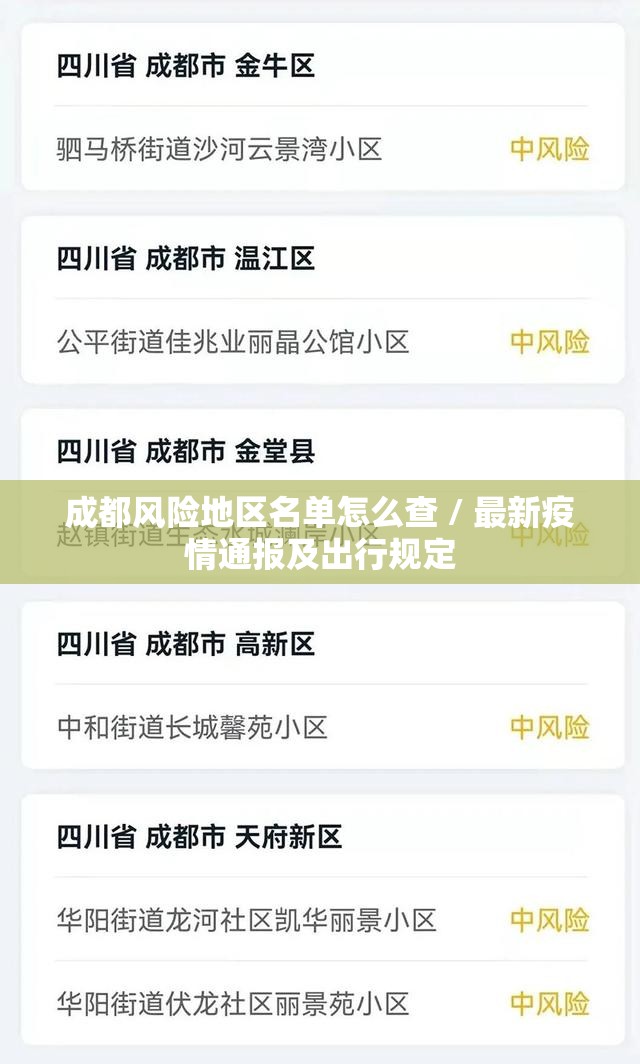 成都风险地区名单怎么查 / 最新疫情通报及出行规定
