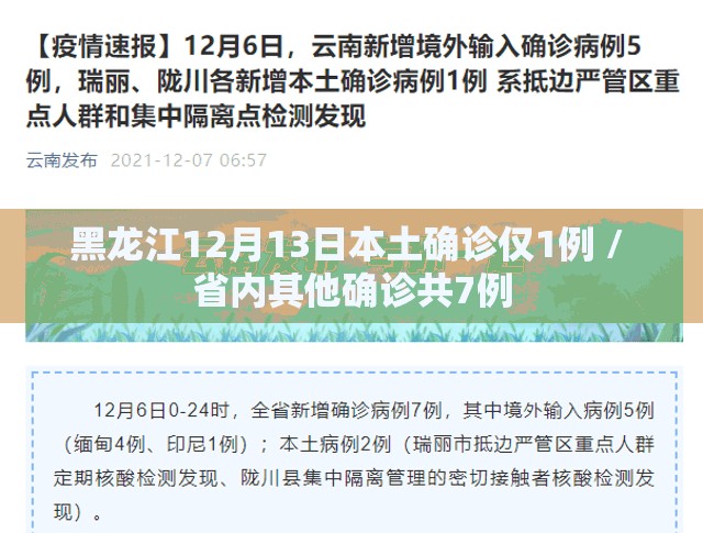 黑龙江12月13日本土确诊仅1例 / 省内其他确诊共7例 黑龙江12月13日本土确诊仅1例 / 省内其他确诊共7例